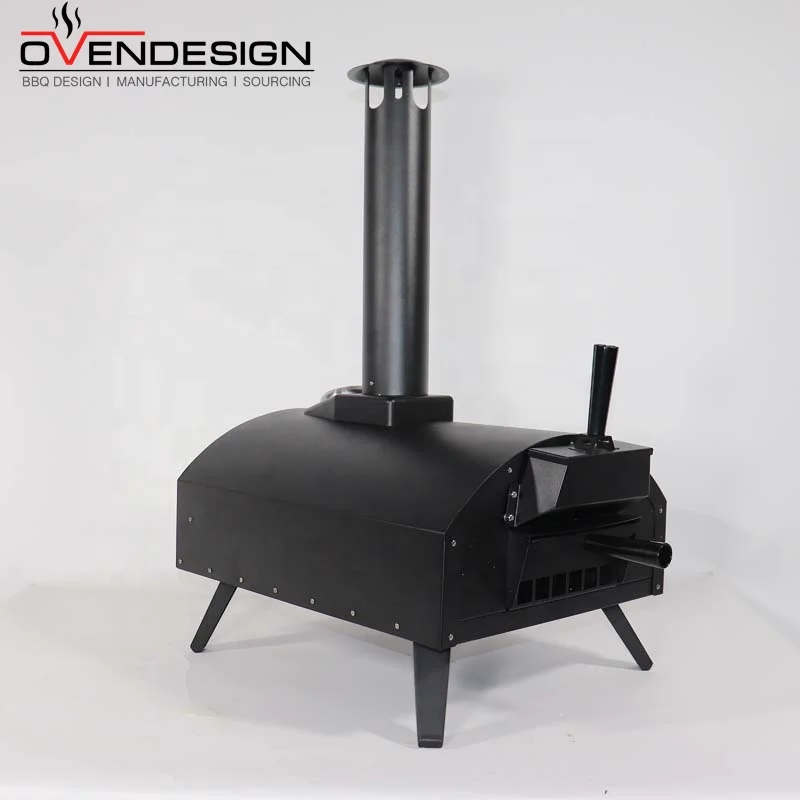 Factory Direct Latest Black Coat Dome Sliding Drawer Outdoor Pizza Ovens Pellet Fired Steel and Metal Grilled Charcoal Fuel