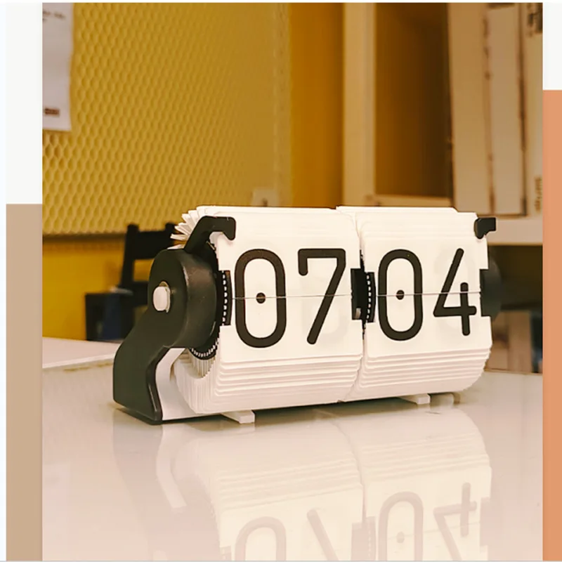 Table Flip Clock Desk Page Turning Desk Clock Reloj Senior Auto Flip Alarm Clock With Timer