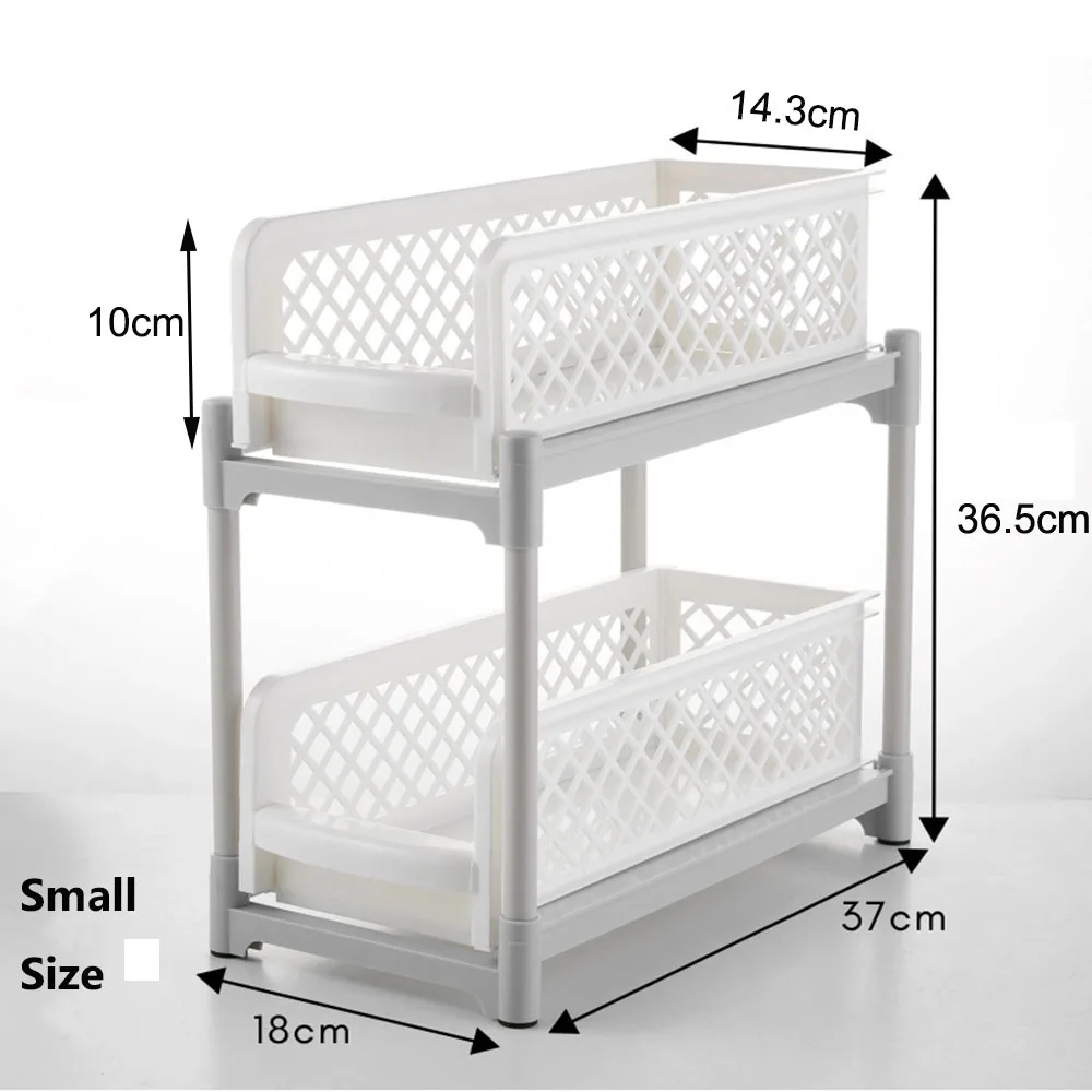Double Storage Rack Size Double-tier Large Plastic Storage Rack - Versatile Organizer