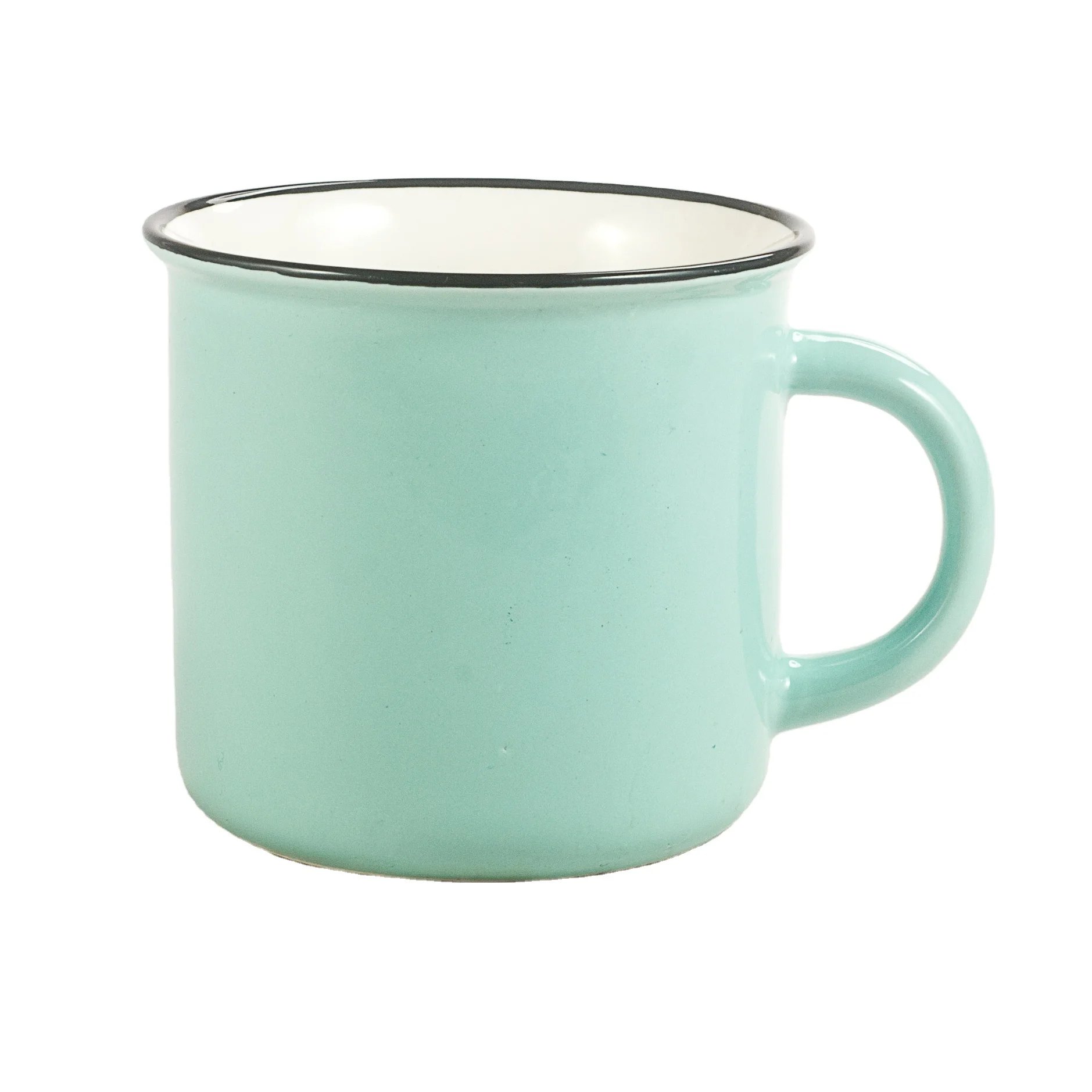 Wholesale Brown and Sky Blue Blank Coffee Mugs Two Tone Home Goods 14 oz  Ceramic Coffee Mugs