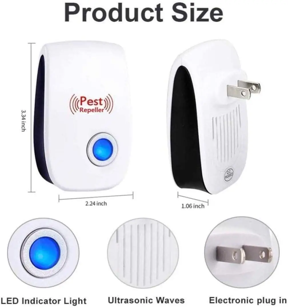 Ultrasonic Pest Repeller Indoor Plug-in Gadget can Repel Mosquitoes Bed Bugs Cockroaches Spiders mice Bats Birds Flies Rodents