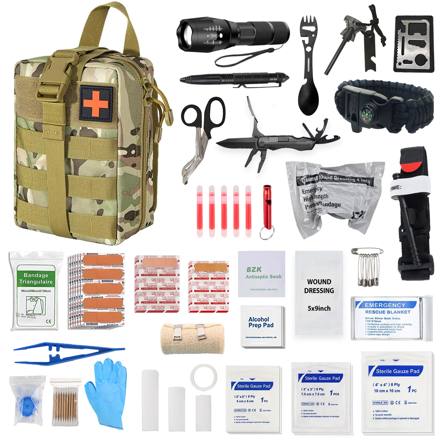 1pc Kit Sopravvivenza D'emergenza Kit Primo Soccorso Tattico