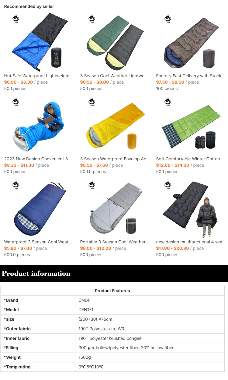 Premium Removable Double Layer Sleeping Bag For All Season Single Or Double Person Outdoor