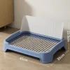 Inodoro para perros extra grande de 45 cm con panel [azul y blanco]
