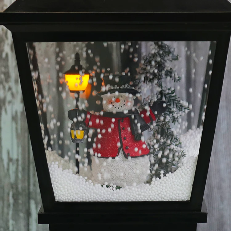 Snowing Decor Lantern  Music Lamp With Snow Blowing for Decoration
