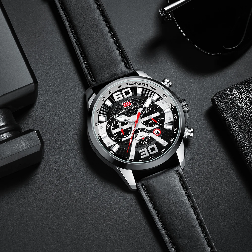Mini Focus Custom Logo OEM Customize Watch Men Genuine Leather Strap Wristwatches Male Watch Clock for Kids