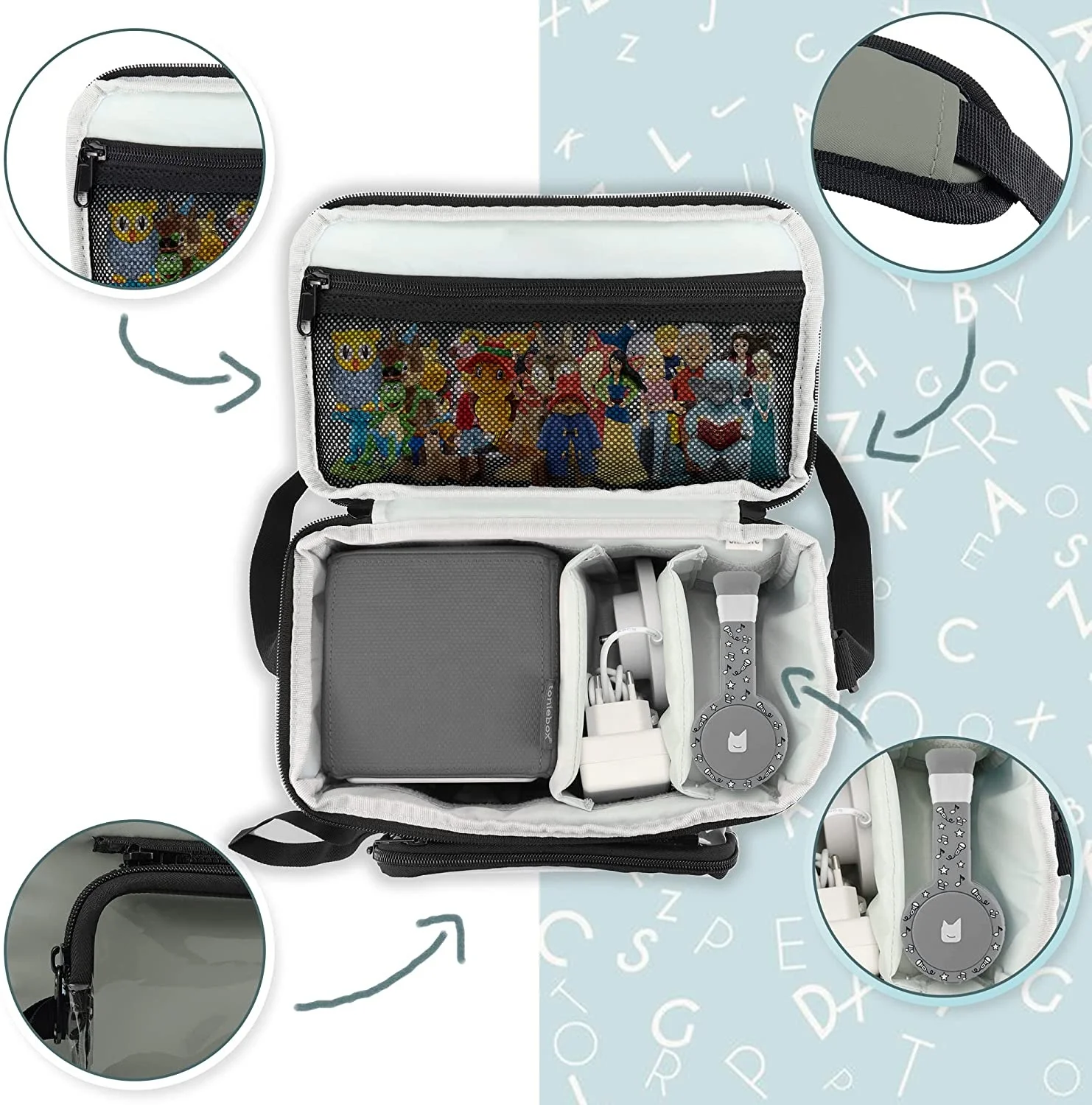 Sac de voyage personnalisé pour les figurines auditives Toniebox Tonies Sac de rangement pour accessoires créatifs Espace pour les figurines auditives Toniebox Sac de voyage personnalisé pour les figurines auditives Toniebox Tonies Sac de rangement pour accessoires créatifs Espace pour les figurines auditives Toniebox