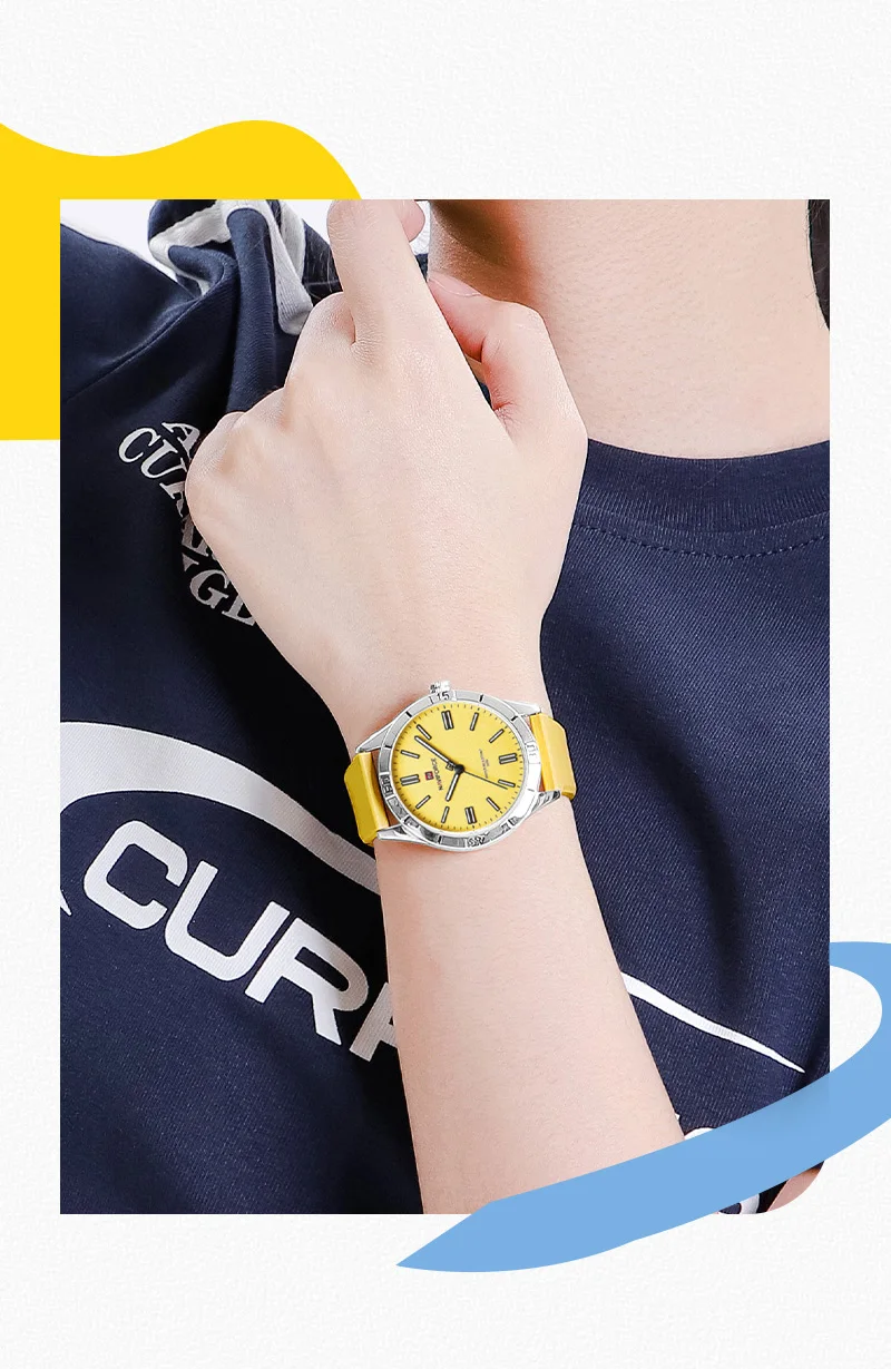 Naviforce 5041 Wholesale Women Watch Fashion Luxury Silicone Strap Ultra-thin Female Wrist Ladies Watches Montre Femme For Girls
