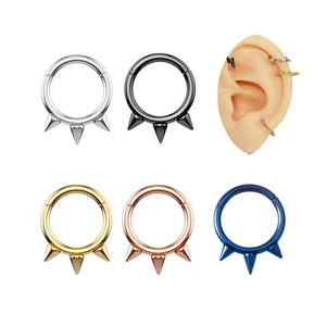 Surgical Steel Spiked Septum Ring Nostril Piercing Cartilage Earring Fashion Body Piercing Jewelry
