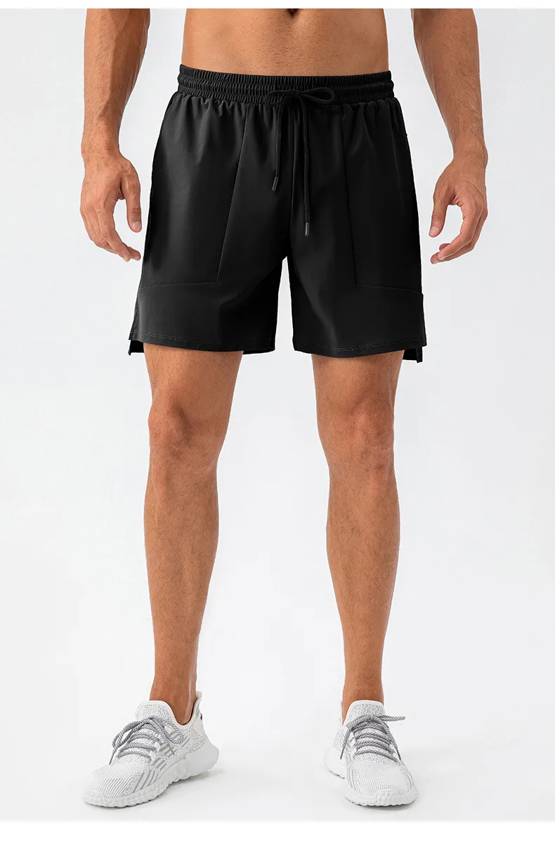 Pantaloncini sportivi da palestra per uomo, personalizzati, ad asciugatura rapida, in nylon, spandex, allenamento per corsa, atletico, tasche ad anello per asciugamano Fiess424_voghion.com