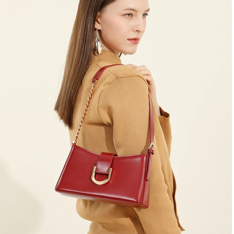 Custom Color Drop Shipping Lady Leather Shoulder Messenger Saddle Bags Handbags Ladies Women Soft Hand Underarm Bags