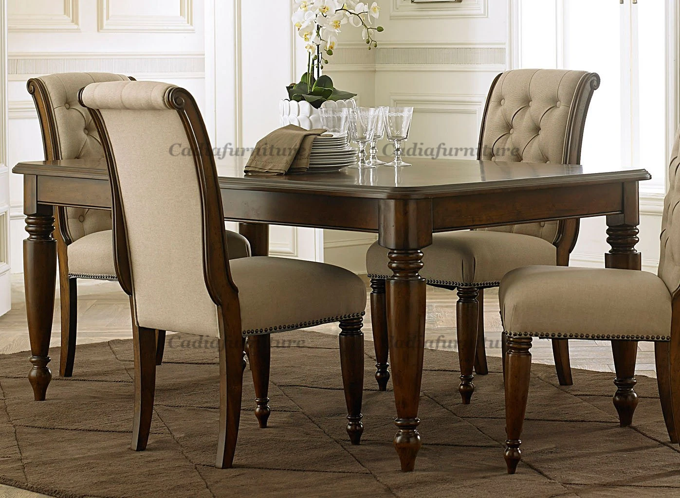 New Arrive Rustic Design Wooden Dining Room Set Vantage Style Dining