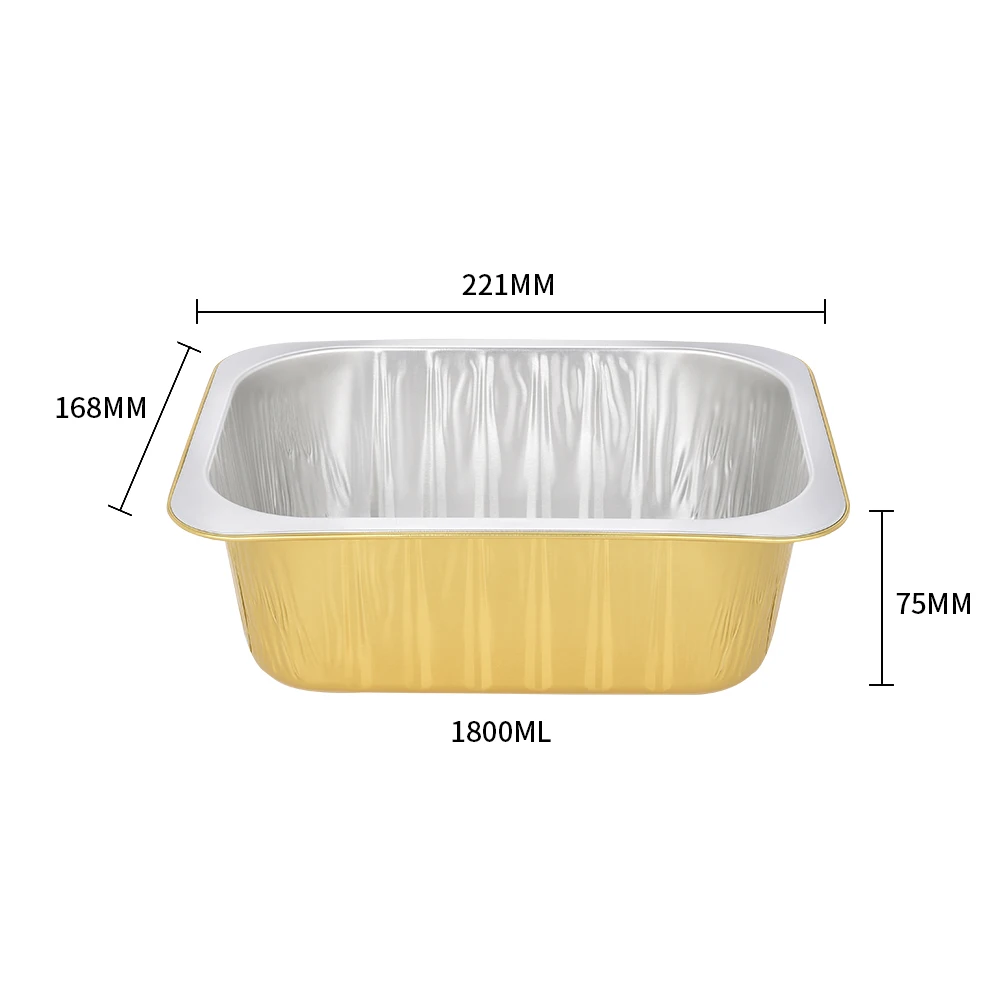 product c1800 reusable 60oz tin color aluminum foil pan box freezable disposable food container soup plastic lids packaging baking tray-5
