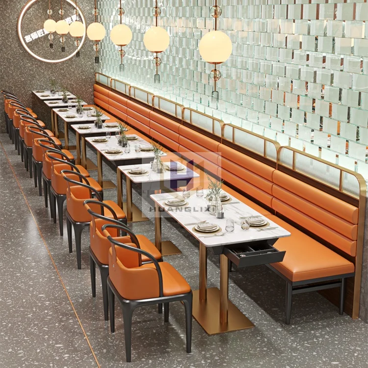 High-end modern restaurant furniture booths chairs coffee shop tables and chairs