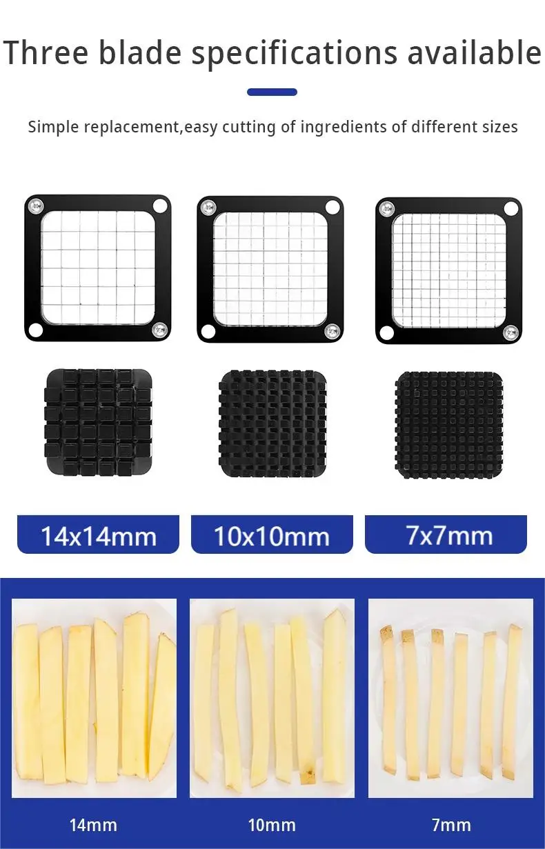 Kitchen Stainless Steel Tools Manual Small Cucumber Bar Cutting Machine Vertical Fries Cutter Potato French Fry Cutter Machine