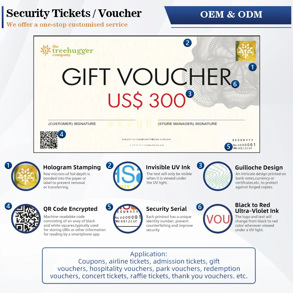 Custom Secure Event Ticket Printing With Tear Line and Scratch Off for Nigh Club Concert Events Creative Vip Pass Tickets