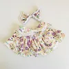 Purple floral princess dress hair clip