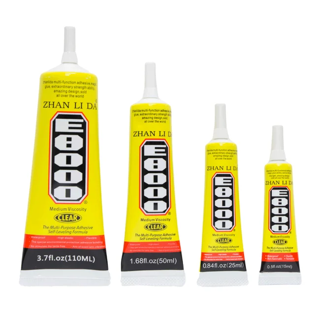 E8000 Glue Adhesive Mobile Phone Screen Warping Frame Gluing Repair Laptop Electronic Component 15/25/50/110ML Clear Slow Drying