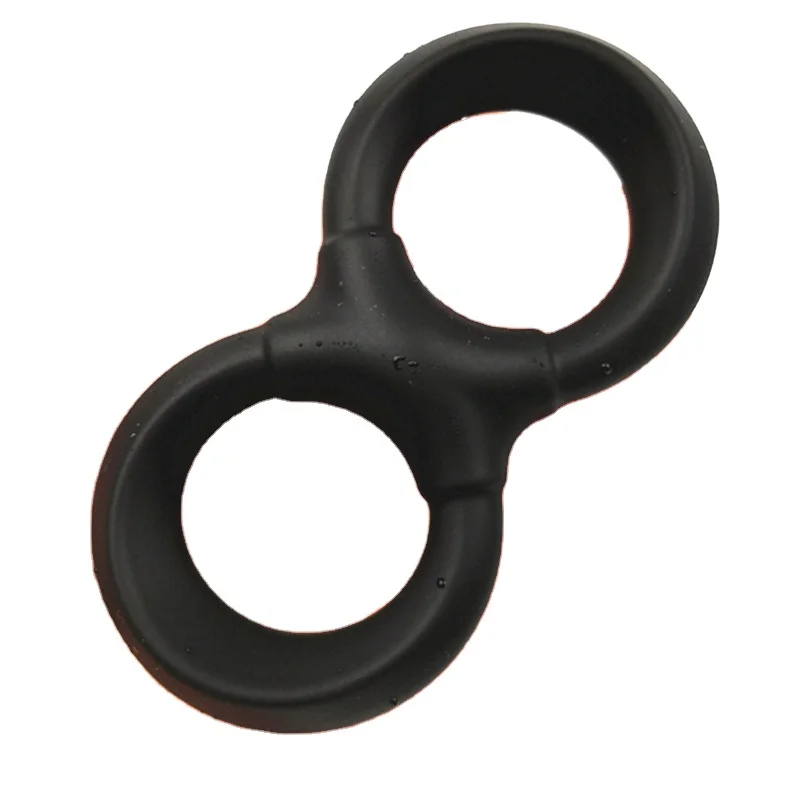 Liquid Silicone Cock and Ball Ring Delay Ejaculation Reusable Stretcher Black Liquid Silicone Cock Ring of Men with Cock Ring