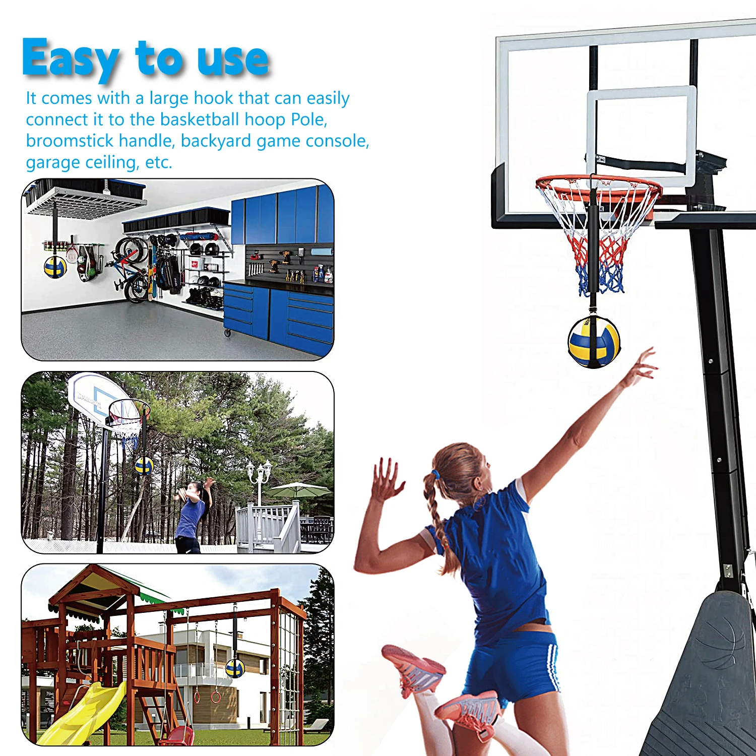Volleyball Spike Trainer Basketball Hoop Great Home Training Equipment
