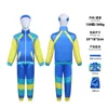 Costume bleu paon disco [haut, pantalon, bandeau]