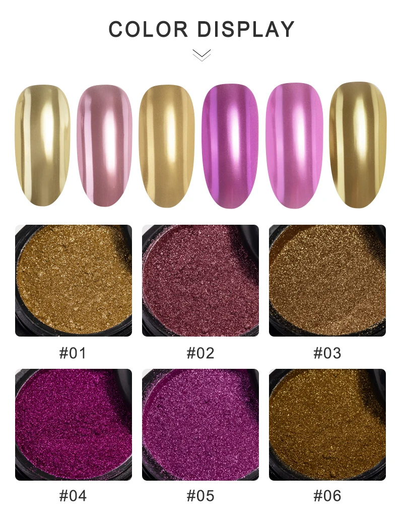 Manufacturer Wholesale Glitter Mirror Effect Nail Powder Mermaid Acrylic Chrome Nail Pigment for nail gel details