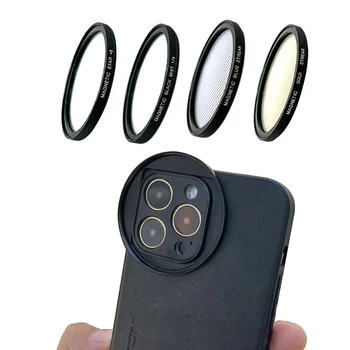 58mm Magnetic Phone Lens Filters Set With Magnetic Base for iPhone 14 Pro Max