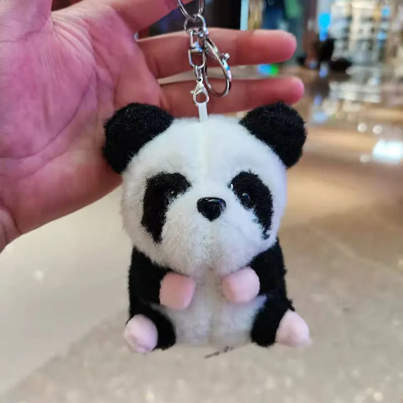 Panda Plush Keychain - Woolly Fluffy Panda Keyring for Keys and Bags