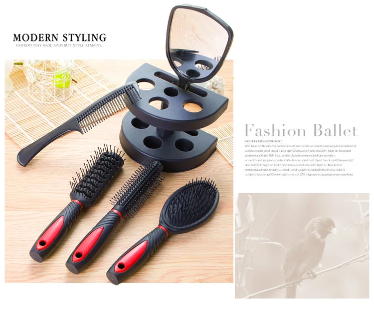 2023 Professional Salon Hair Brush Cutting Comb Sets Hair Styling Tool With Mirror And Holder