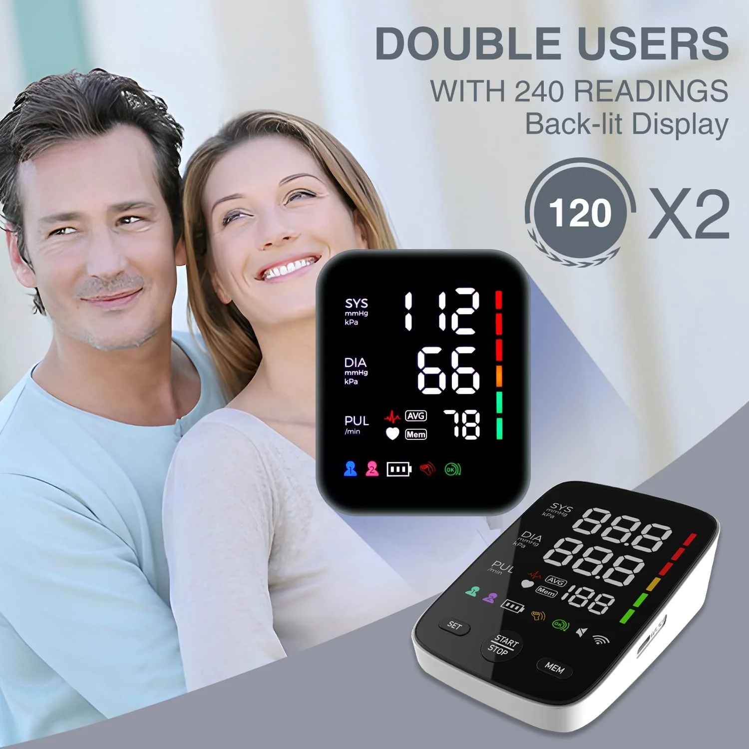 Hot Model BP Monitor Customization Big Screen Digital Blood Pressure Machine,Electric Blood Pressure Monitor With Cuff