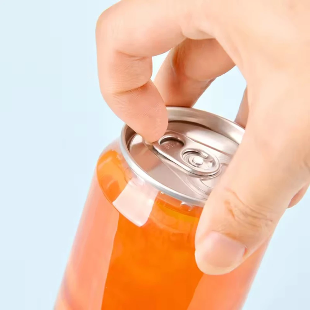 250ml 350ml 500ml 650ml Transparent Clear PET Beverage Can with Aluminum Easy Open Cap