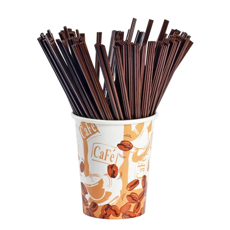 Coffee straw Disposable stirring stick Takeout packaging hot milk tea straw plastic three hole coffee straws