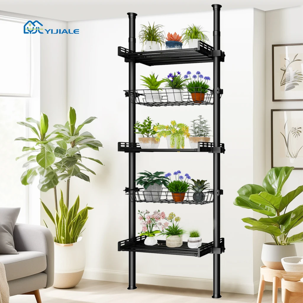 YIJIALE E-commerce Wall Decorative Divider Home Black White Gold Plant Stand Flower Holder Stand