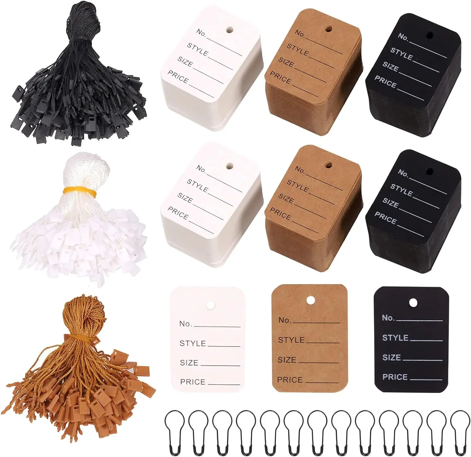 Stringhangtag Pin Clothing Custom Paper Hang Tag String With Black Metal Gourd Safety ...