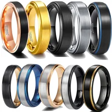 Hot Selling Senior Frosted Finish Fashion Rings For Men And Women Wedding 6mm 8mm Matte Tungsten Steel Fashion Jewelry Rings