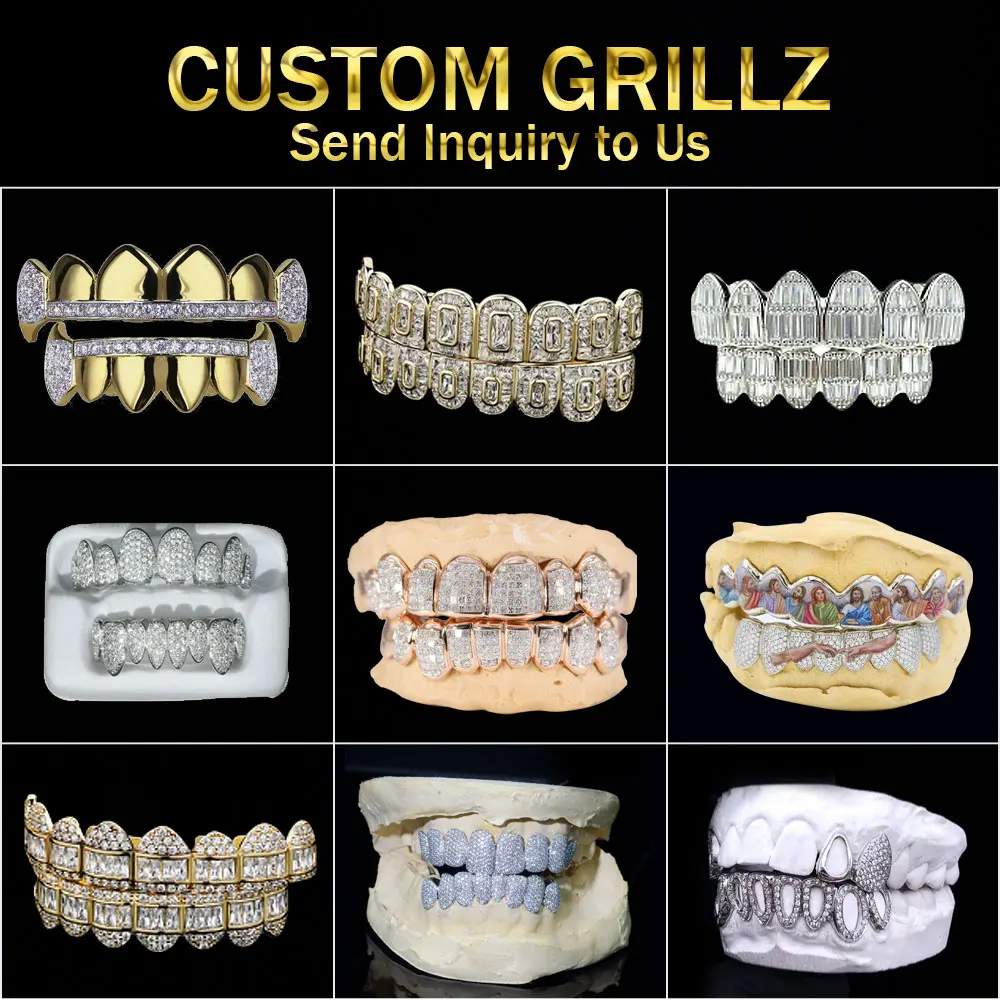 Custom Vvs Moissanite Grillz Honeycomb Iced Out Hip Hop Round Brilliznt ...