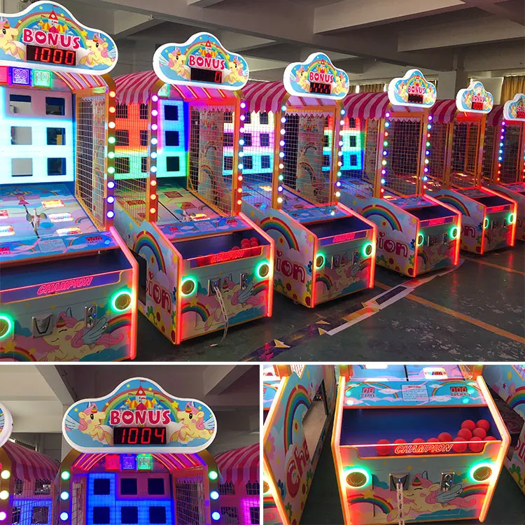 Threeplus Throwing Ball Pixel Game Machine with Horse Racing