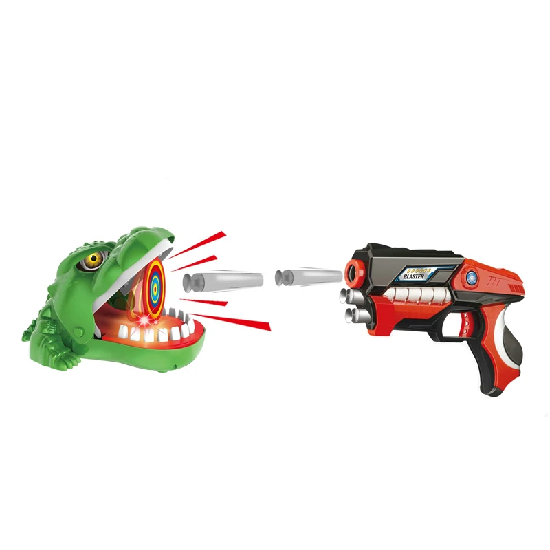 Interesting open mouth crocodile soft bullet kid shooting gun game toys