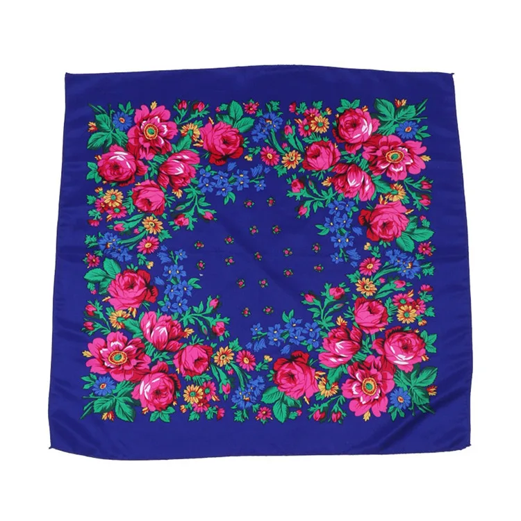 Printed Floral Muslim Hijab Scarf Square Head Wrap Shawl Lady Babushka  Print Flowers Cotton Polyester Square Russian Scarf - Buy Square Head  Wrap,Muslim Hijab,Muslim Scarf Square Head Wrap Product on