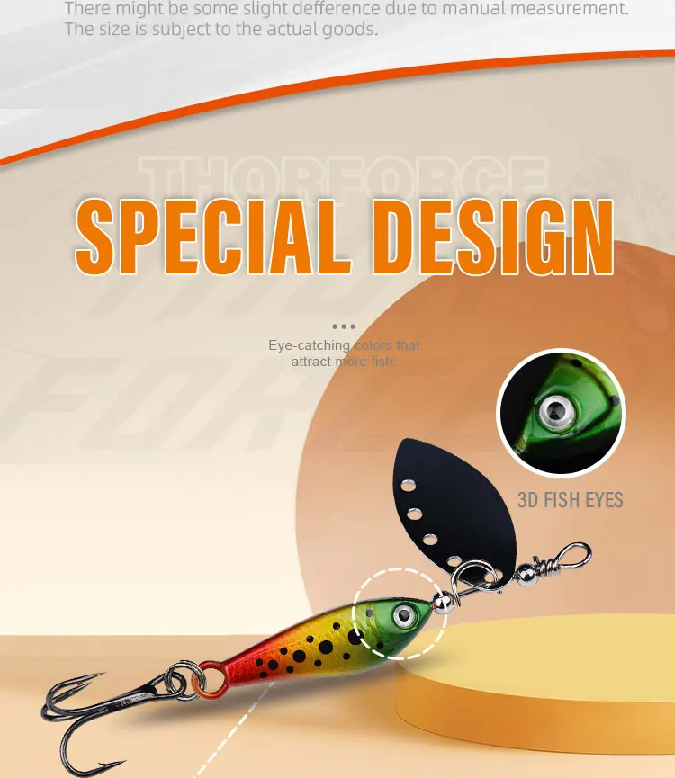 55g85g11g16g20g fishing bait sinking fresh water treble hook metal lead spinner fishing lures-5