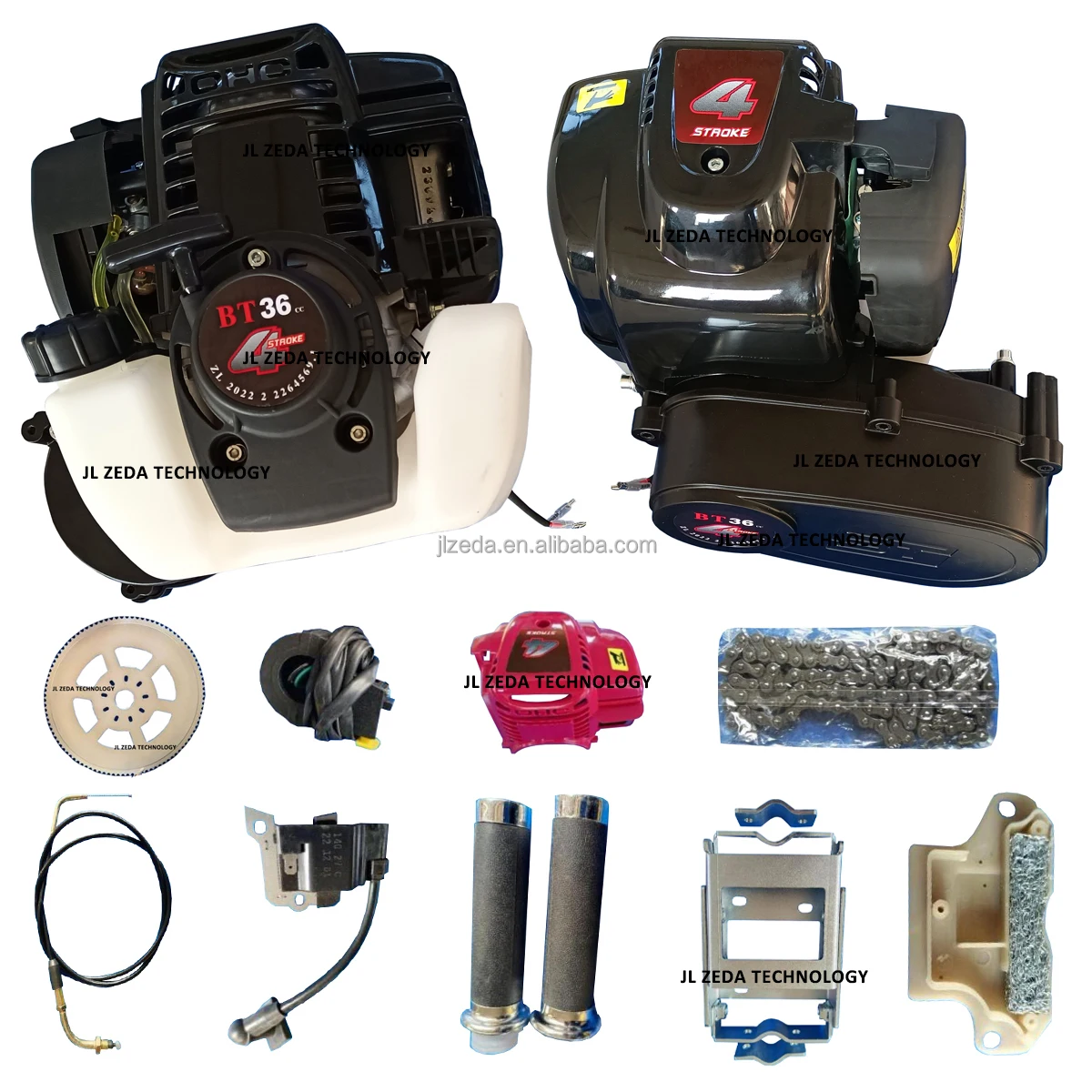 ZEDA 49cc 4 Stroke Bike Engine Kit - Motorized Bicycle Gas