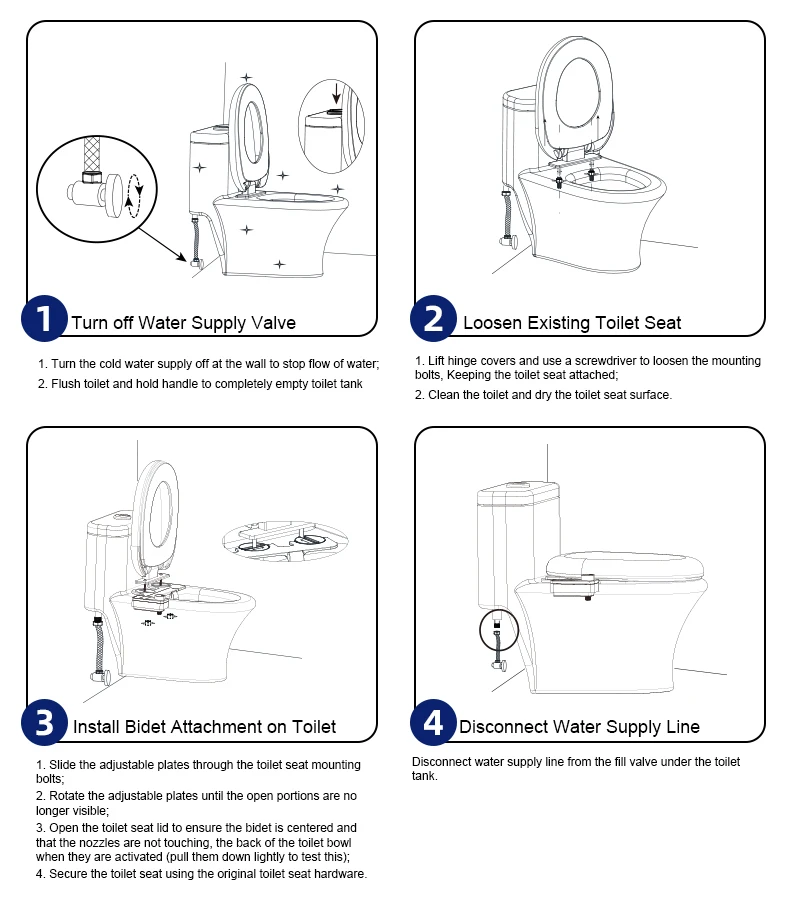 Non Electric Key Button Bidet Toilet Attachment Dual Nozzle Smart Toilet Bidet Shattaf Detachable Non Electric Bidet details