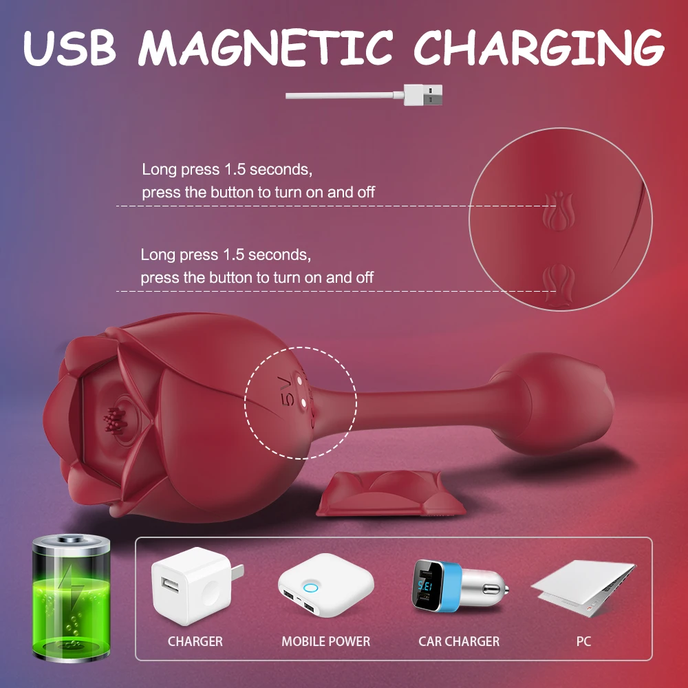 Woman Colorful Red Pink 2 in 1 Rose Shaped Long Clitoral Vagina Suction Sucking Vibrating Sex Toy Dildo Rose Vibrator Woman Colorful Red Pink 2 in 1 Rose Shaped Long Clitoral Vagina Suction Sucking Vibrating Sex Toy Dildo Rose Vibrator
