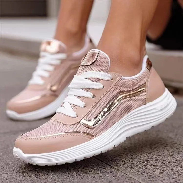 New Arrival Fashion Flat Casual Solid Color Lace Up Running Light Sneakers Outdoor Size Sports Breathable Daily Women Shoes - Buy Flat Casual Solid Color Lace Up Running Light Sneakers,Flat Casual