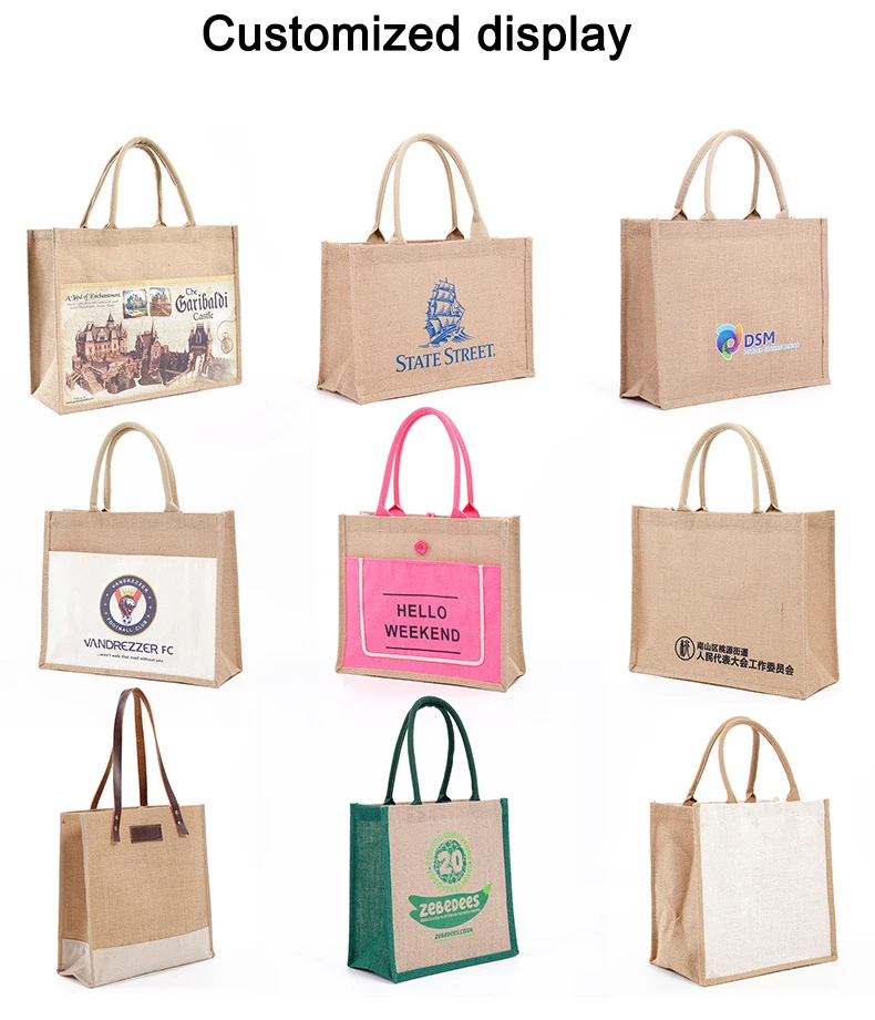 High-capacity Jute Bag Fabric Foldable Jute Bags With Logo Custom ...