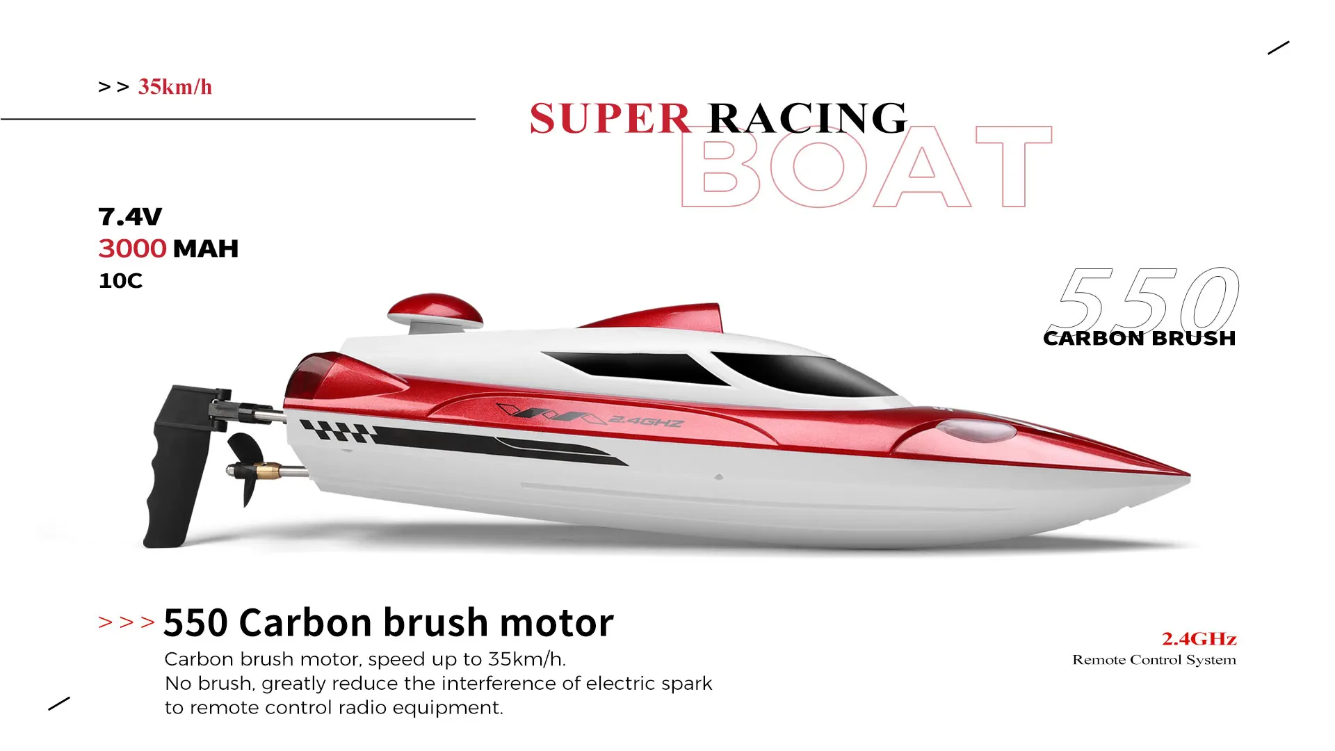 Wltoys WL918 RC Boat High Speed RC Racing Ship Speedboat 35KM/H 200M Remote Control Boat Christmas Gifts Toys for Children