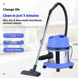 15-Liter Barrel Type Industrial & Household Vacuum Cleaner High Power Electric Source for Commercial Car Wash & Wet/Dry Use