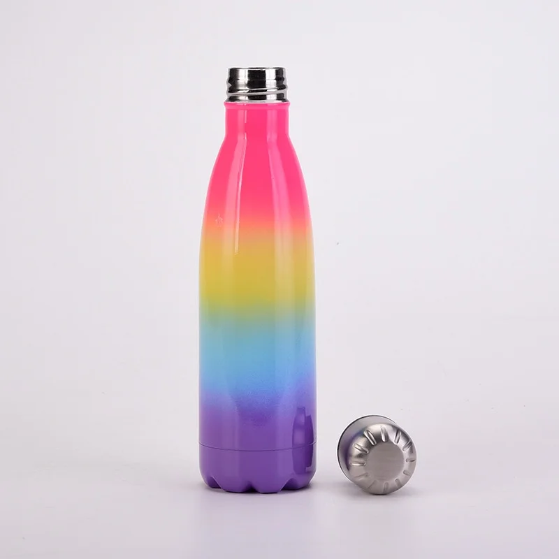 2026 Cross-border New Gradient Color Rainbow 500ml Double-layer Stainless Steel Vacuum Insulated Bullet Cup Outdoor Portable preview 2
