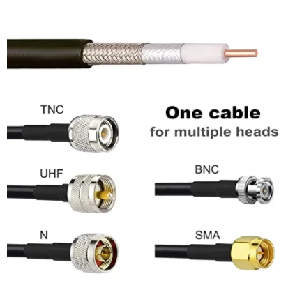 Homem da frequência ultraelevada PL58 do conjunto de cabo coaxial RG259 baixa perda de 50 ohms para o analisador de antena