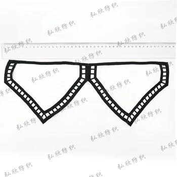 Simple black embroidery with small edges suitable for underwear bras Flower Applique